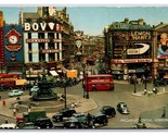 Picadilly Circus Street Vista 1950s Londra Inghilterra Cromo Cartolina U26 - £3.53 GBP