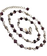 Vintage Silpada Sterling Silver 925 Garnet Beads Collar Necklace 17&quot; N1053 - €40,52 EUR