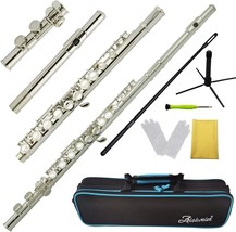 C Flutes Closed Hole C Flute Musical Instrument With Joint, Nickel - $87.99