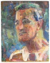 Untitled (Portrait of a Man) by Vera Gutkina Oil on Canvas 19.5&quot; 15.5&quot; - £797.54 GBP