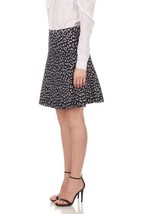 Michael Kors Black Silver Metallic Leopard Animal Print A-Line Mini Skirt XL - £30.26 GBP