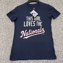Washington Nationals Shirt Youth Medium 10-12 Majestic Short Sleeve Cott... - $222.73 MXN