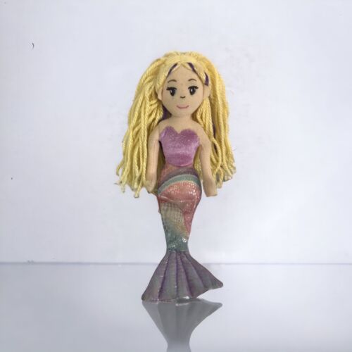 Primary image for Aurora Plush Mermaid Doll Blonde Hair Blue Eyes Pink Tail 10" Plush Toy Gift 