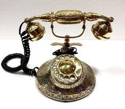 Beautiful Vintage Antique Nautical Victorian Brass Rotary Dial Working Telephone - £73.51 GBP