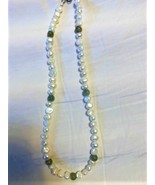 Vintage Pearl &amp; Green Stone Necklace - $49.00