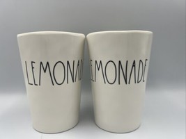 Rae Dunn Set of 2 Melamine &quot;Lemonade&quot; Cups Artisan Collection by Magenta - £11.92 GBP