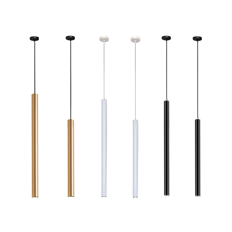 Dimmable Nordic long tube dimmable 7W 12W LED chandelier Kitchen lamp CO... - $13.83+