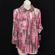 INC International Concepts Women&#39;s M Tie Dye Mesh Shirt Cami Set Medium Pink NEW - £20.47 GBP