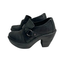 Born Womens Size 7 M Black Slip On Leather VCJD18 Side Zip 3.25 in heel ... - £26.79 GBP