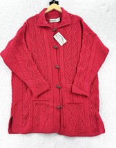 VTG Aran Crafts Made In Ireland Wool Sweater Cardigan Coat Women’s Size ... - $77.22