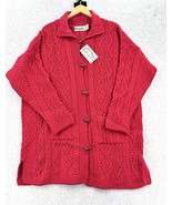 VTG Aran Crafts Made In Ireland Wool Sweater Cardigan Coat Women’s Size ... - €66,34 EUR