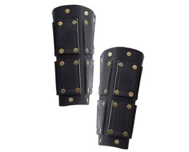Leather Studded Medieval Bracer Pair Gauntlet Arm Guard LARP Armour SCA ... - £35.20 GBP