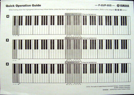 Yamaha P-85 P-85S Digital Piano Original Quick Operation Guide Info Sheet - £12.44 GBP