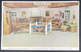 Elsie Elmer &amp; Beauregard Cow Calf Borden&#39;s Family of Foods Advertising Postcard - £7.58 GBP