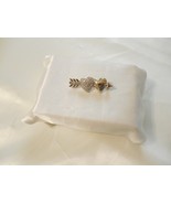 Department Store 2-1/2&quot; Gold Tone Paved Heart Jeweled Arrow Pin M715 - $138.03 MXN