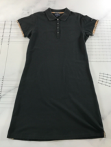 Burberry Golf T Shirt Dress Womens Large Black Polo Collared Nova Check - £38.93 GBP