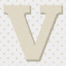Pepita Needlepoint kit: Polka Dot Letter V Tan, 7&quot; x 7&quot; - £39.54 GBP+