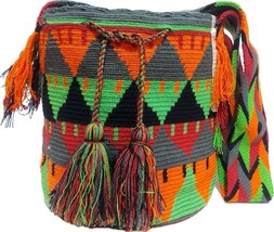 Handmade Wayuu Crochet Tote Bag, Woven Mochila, Colombian Tribal Bag, Be... - $93.10