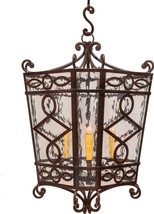 Infinity Lantern Entryway Bronze Hand-Forged Iron 4Light Clear Water Glass Large - £1,578.28 GBP