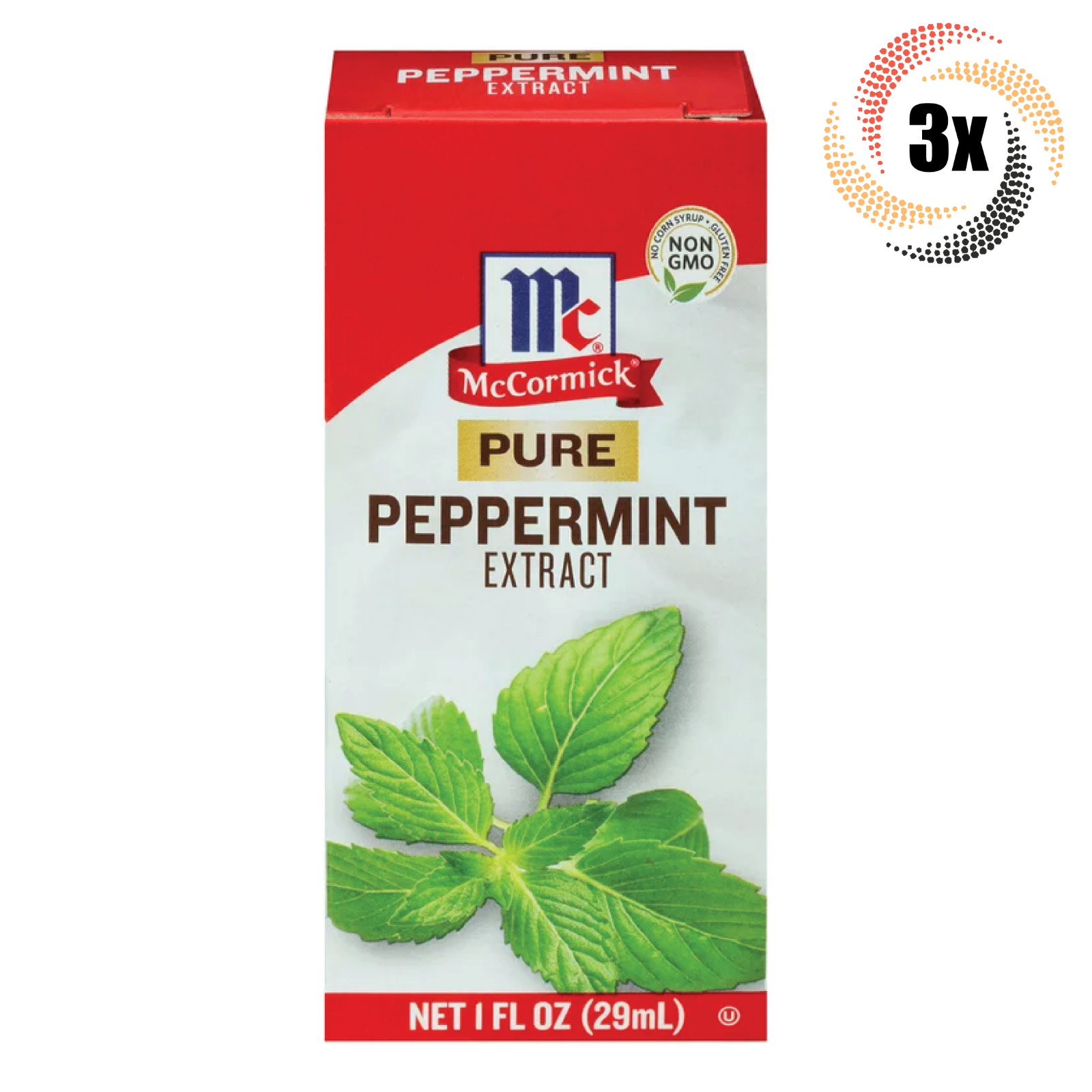 3x Packs McCormick Pure Peppermint Flavor Extract | 1oz | Non Gmo Gluten Free - £18.19 GBP