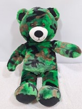 Build-A-Bear Camouflage 18&quot; Teddy Bear Plush Stuffed Animal Military Camo Green - £9.20 GBP