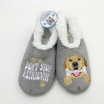 Snoozies Women&#39;s Slippers Don&#39;t Stop Retrievin&#39; Gray  Med-7/8 - £10.27 GBP