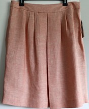 Tommy Hilfiger Suit Skirt 10 Linen Orange &amp; White A-Line New - $44.99