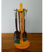 Fun Otagiri yellow &amp; red painted wood &amp; stainless steel measuring spoons... - $27.34 CAD