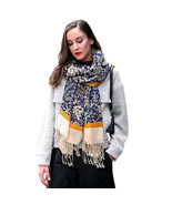 Anyyou 100% Pure Merino Wool Yellow Poncho Winter Large Scarf Pashmina S... - €83,48 EUR