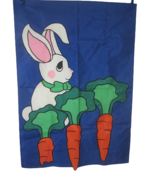 Vintage Yard Flag Garden Banner Easter Bunny Rabbit Carrot colorful 90s ... - £19.75 GBP