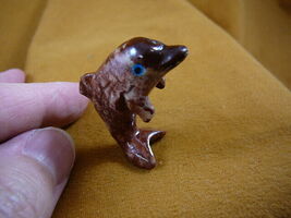 Y-DOL-18 little red white DOLPHIN figurine carving SOAPSTONE PERU love d... - $8.99