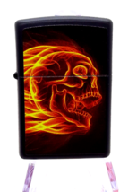 Flaming Skull - New Release Zippo Lighter Black Matte Finish  79995 - £22.37 GBP