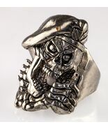 1987 G &amp; S Gordon &amp; Smith Argent Ton Tête de Mort Grenade Motard Taille ... - $107.23 CAD