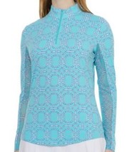 Nwt G Lifestyle Stained Glass Caribb EAN Turquoise Long Sleeve Mock S M L Xl Xxl - £51.83 GBP