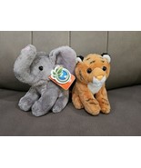 Wild Republic Plush Gray Mini African Elephant Baby Orange Tiger 5&quot; Tall... - $271.09 MXN
