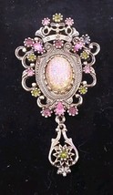 Sarah Coventry Contessa Brooch Pendant Gold Tone Crown 3&#39;&#39; Sparkle Stone... - $24.70
