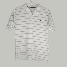Urban Pipeline Polo Shirt Mens Medium White Striped Short Sleeve Casual - $12.98