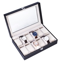 12 Slots Top Grade Grid Watch Box Jewelry Ring Display Storage Organizer - $43.99