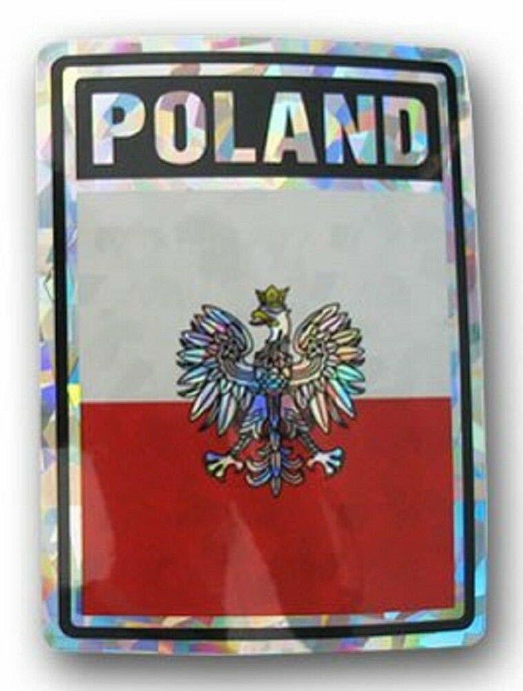 Poland Eagle Country Flag Reflective Decal Bumper Sticker - $2.88