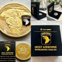 Army 101ST Airborne Division Screaming Eagles Brave Eagle Challenge Coin W Case - £21.27 GBP