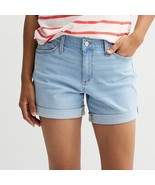 Women&#39;s Sonoma Goods For Life® Curvy Mid-Rise Roll Cuff Jean Shorts, Siz... - $19.99