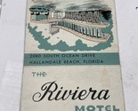 Vintage Matchbook Cover  The Riviera Motel  Hallandale, FL  gmg  Unstruck - $12.38