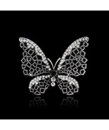 MoMo Blanche Butterfly Rhinestone Brooch - $11.20