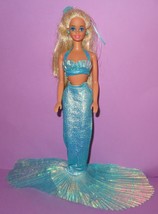 Barbie Mermaid 1991 Mattel 1434 Loose Blonde Rainbow Hair Superstar Head - £23.59 GBP