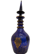 Vintage RARE Bohemian Cobalt Blue Glass Decanter with Gilded Grapevine -... - $11,155.93 MXN