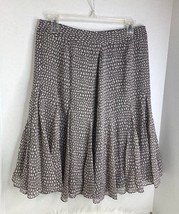 Charter Club Womens Sz 10 P Full Skirt Knee Length Animal Print Brown Flare Hem  - £11.73 GBP