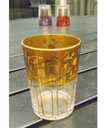 Vintage SND Yellow  Juice / Tea Tumbler, Gold Filigree, 3.25&quot; Tall, Mint... - £7.78 GBP