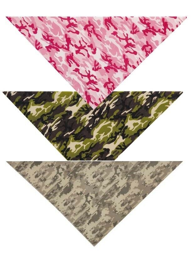 Dog Bandanas Pink or Green Camoflauge Mossy Oak True Timber Rugged Camo ... - $7.81