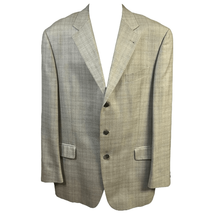 Joseph Abboud Sport Coat Grey Windowpane Plaid Silk Wool Dual Vents Men ... - $37.99