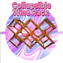 Vintage Wood Wine Rack Classic Accordion 8-10 Bottles Folding Collapsibl... - £20.87 GBP